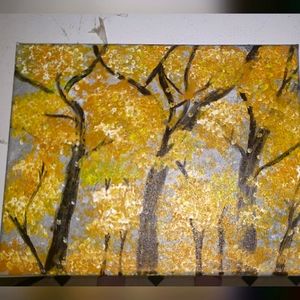 Hand painted Fall trees canvas
